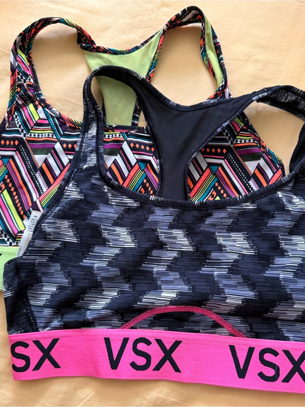 Victoria's Secret Black & Pink Sports Bra - Racerback Support